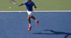 Federer flying shot